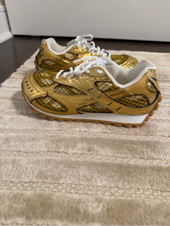 Bottega Veneta Shoes - Bottega Veneta Metallic Gold Women's Orbit Sneakers